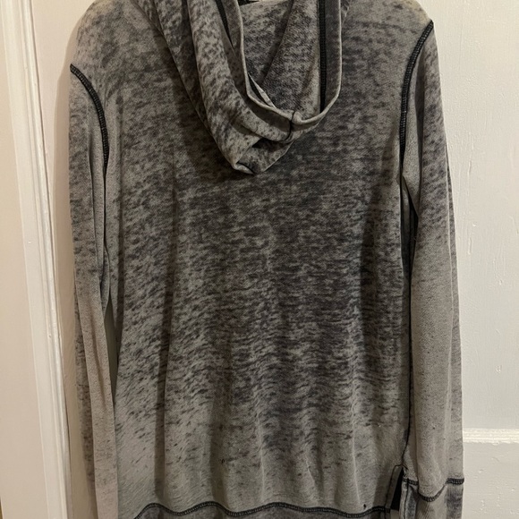 No Tags “Nope” Distressed Grey Graphic Hoodie Fits Med-Large Very Thin Material - Picture 4 of 6